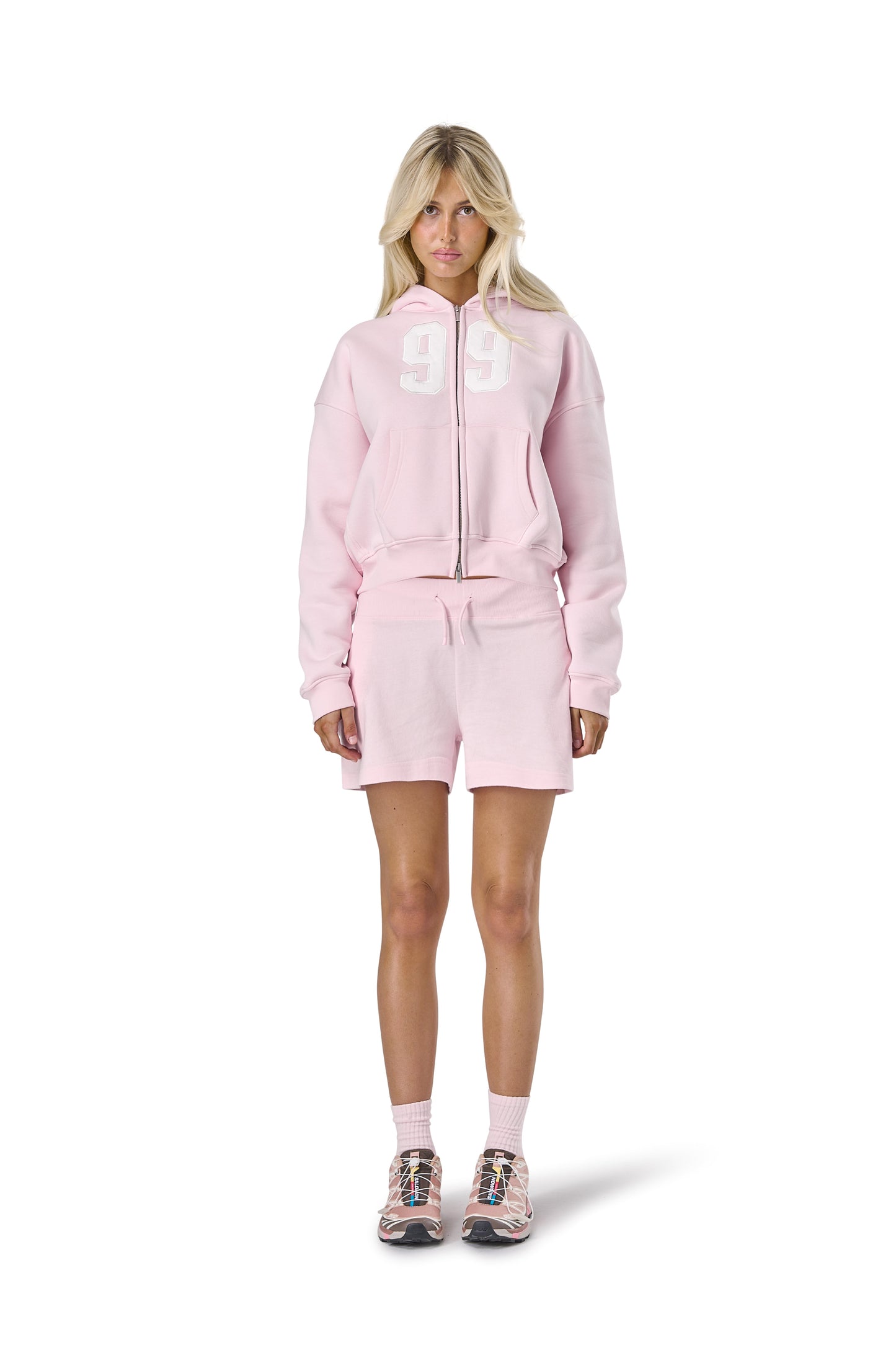 99 Shrunken Zip Hoodie in Bunny